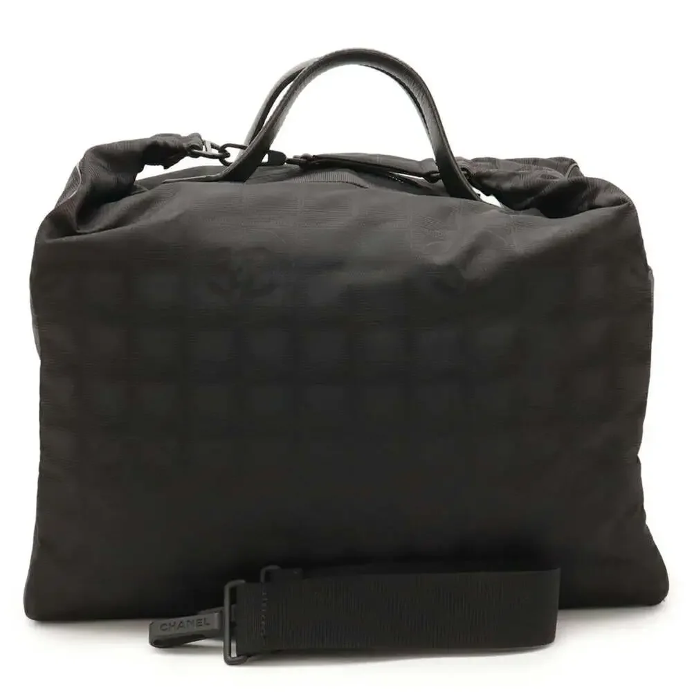 CHANEL Black Quilted Nylon Tote with Detachable Strap